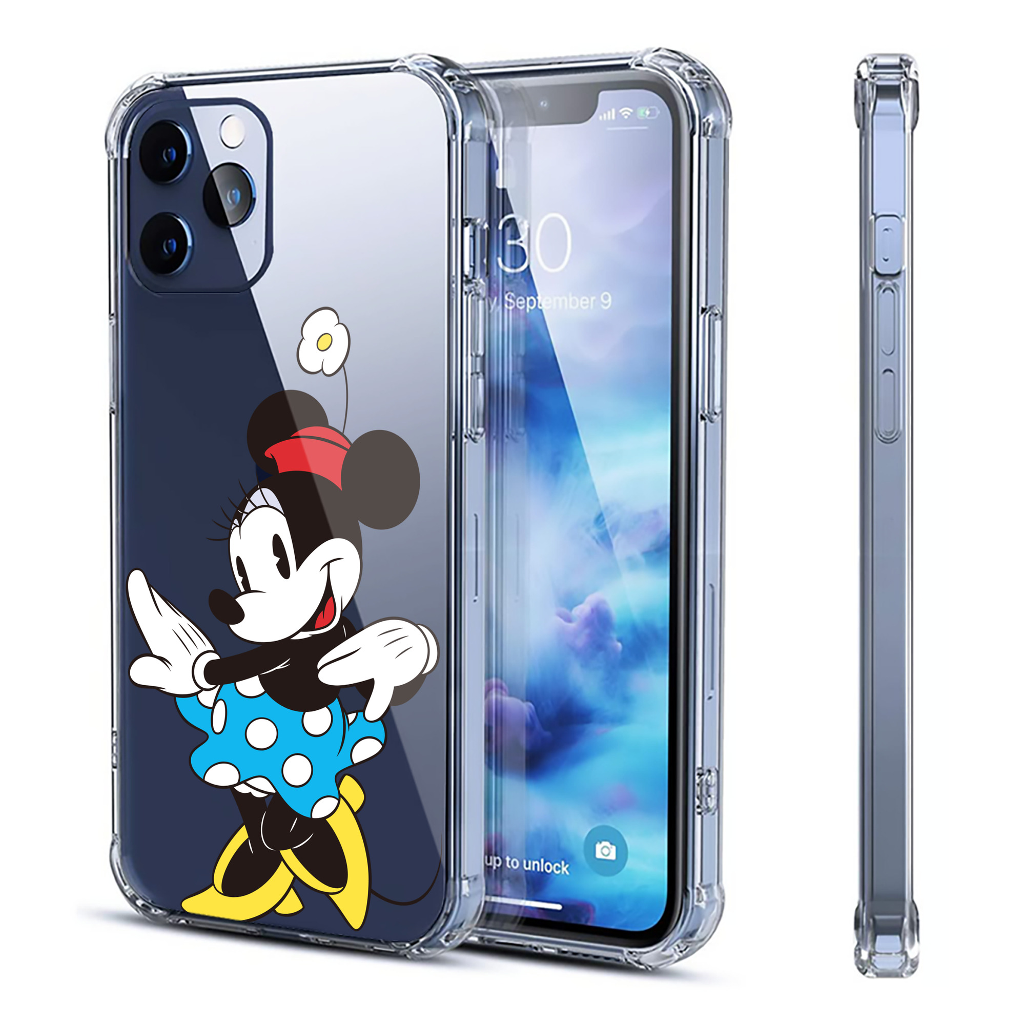 （画像用） ミッキーマウス Mickey Mouse 【iPhone 12シリーズ対応】透明スマホケース（クリアソフトケース）
